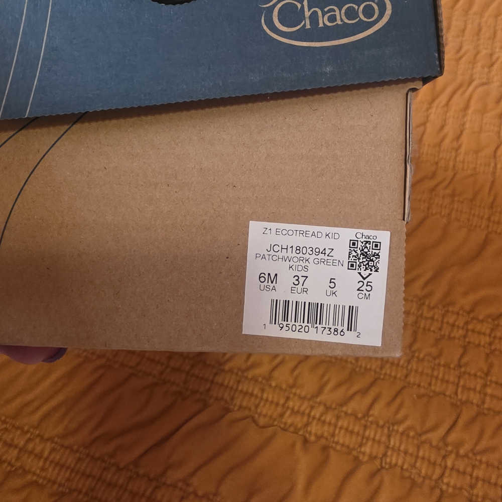Chaco Kids Sandals in Blue and Green - Picture 5 of 7